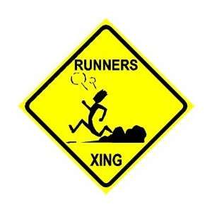  RUNNERS CROSSING sign * street sport athlete