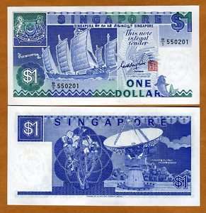 Singapore, 1 dollar, ND (1987), P 18 (18a), UNC  