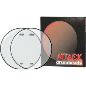  Attack Ocheltree Drumhead Pack, Clear/Clear 13 Musical 