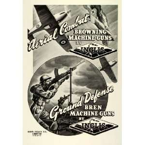   Combat Browning Machine Guns WWII   Original Print Ad
