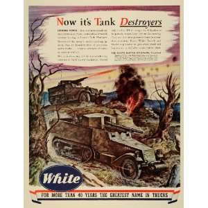  1943 Ad White Trucks WWII War Production Army Armored Destroyer 