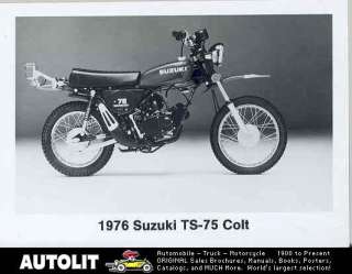 1976 Suzuki TS75 Colt Motorcycle Factory Photograph  