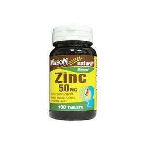  Mason Natural Zinc 50 Mg Dietary Supplement Tablets   100 