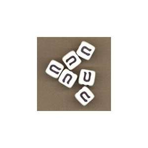 Alphabet Beads Letter U 12mm Cube, 12pcs