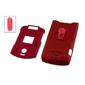  Motorola V3xx Rubberized Red Snap On Cover By CS Power 