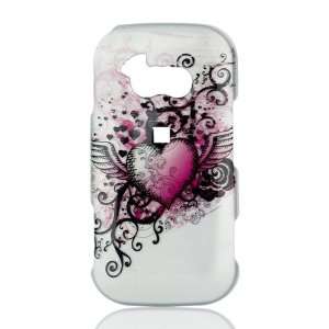   Shell for LG GT365 Neon DG (Grunge Heart) Cell Phones & Accessories