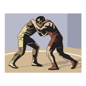  an image of two men wrestling Giclee Poster Print
