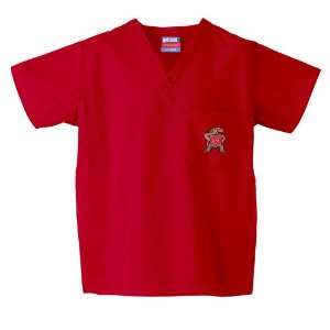 BSS   Maryland Terps NCAA Classic Scrub 1 Pocket Top (Red 