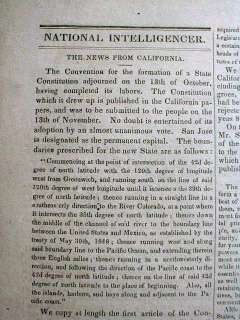 1849 newspaper CALIFORNIA drafts its 1st CONSTITUTION  