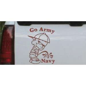 Go Army Pee On Navy Car Window Wall Laptop Decal Sticker    Brown 20in 
