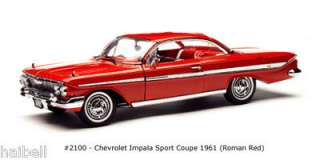 1961 Chevy Impala Sport Coupe Diecast 1/18 Roman Red  