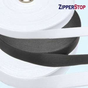 to 1 Stretch Elastic Black or White 50 yd Roll  