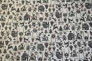   Fabric Pictoral Tiny Victorian Black & Off White to Cream 12 YD  