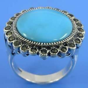  9.65 grams 925 Sterling Silver Marcasite & Inlaid 
