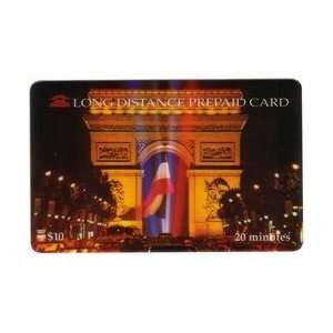 Collectible Phone Card $10. (20m) Arc De Triomphe Monument In Paris 