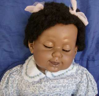 Rare 24 Big AA Black Famosa BABY Doll Sleeping Afro Doll PLEASE LOOK 