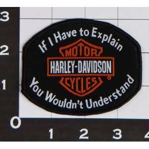 Harley Davidson Patch orange Bar Shield If i Have to explain. For 