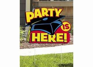   Graduation PARTY HERE Outdoor Yard Sign Mortarboard Cap Decoration
