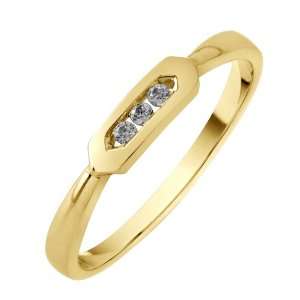  9K Yellow Gold 0.08 ct. Diamond Wedding Band Everything 