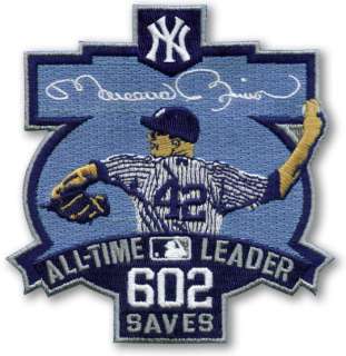   MLB Baseball Patch NY Yankees Mariano Rivera 602 Saves All Time Leader