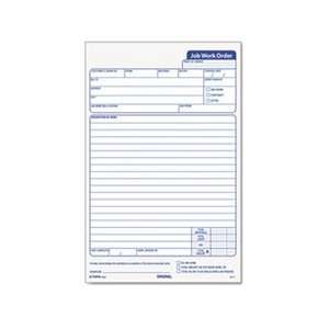   Job Work Order Form, 5 1/2 x 8 1/2, Three Part Carbonless, 50 Home