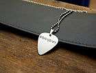 Hand Made Etched Nickel Silver Guitar Pick Necklace   Bon Jovi