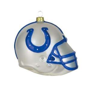   Colts NFL Glass Football Helmet Ornament 3 inches 