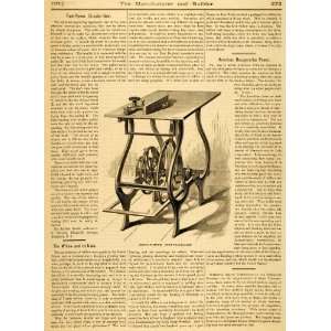  1877 Article Foot Power Circular Saw Woodworking Tool L. C 