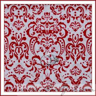 BOOAK Fabric Red White Dot Toile Heart Flower Valentine Xmas Cotton 