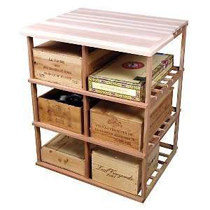   Wine Rack Kit   Double Deep Wood Case w/Table Top