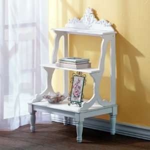  Vintage White Wood Plant Stand
