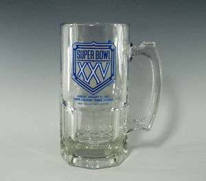 Slim Jim NFL Superbowl XXV Giants 1 L Glass Mug 1991  
