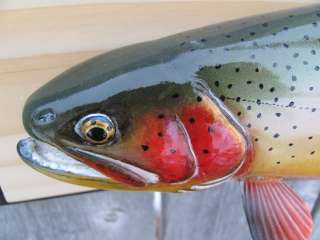 JOHN PUSUSTA FINESPOTTED CUTTHROAT TROUT PLAQUE FISH DECOY  