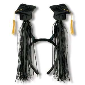   Party By Beistle Company Graduation Cap with Fringe Bopper   Black