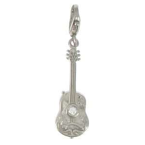 Les Poulettes Jewels   Charms Silver Banjo Guitar and Rhinestone with 