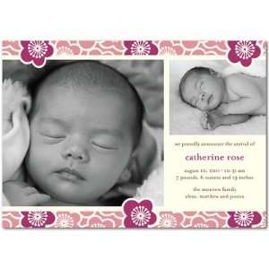 Girl Birth Announcements   Block Blooms By Tea Collection