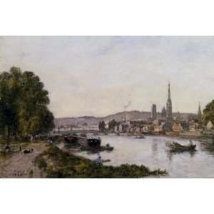   Rouen View over the River Seine, By Boudin Eugène 