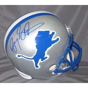  Signed Barry Sanders Helmet   Replica with Lions Logo 