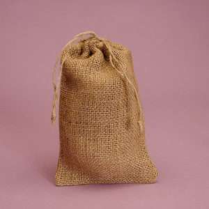   Qty Natural Small Burlap Bags With Drawstring Closures 12x14  