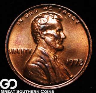 1972/72 Lincoln Cent Penny DDO SUPERB GEM BU ** RED BROWN  
