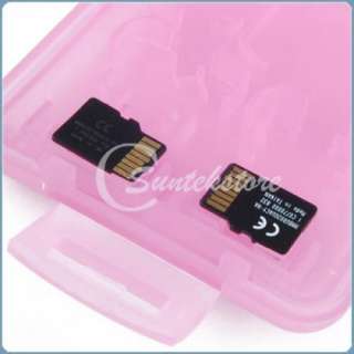 Pink Mini SD Micro SIM Card Holder Case w/ Key Chain  