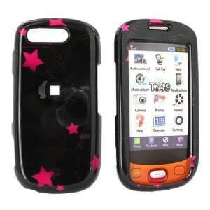  For Samsung Highlight Hard Case Cover Pink Stars Black 