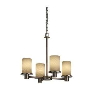 Rondo Fusion Four Light Chandelier Shade Color Opal, Metal Finish 