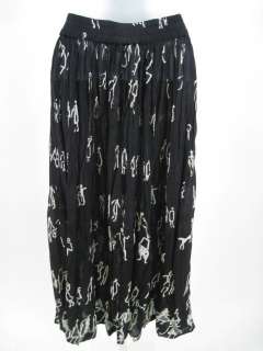 MIX NOUVEAU Black White Printed Pleated Skirt Sz Small  
