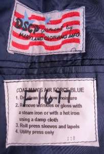 Size 39 Long US Air Force USAF Mens Enlisted Dress Blue Uniform Jacket 
