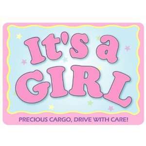  ITS A GIRL birth announcement sign for babys first ride 