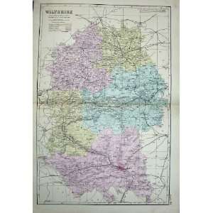  1881 Map Wiltshire England Salisbury Marlborough Plan 