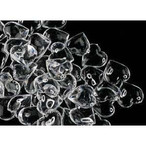192 Translucent Clear Acrylic Hearts for Vase Fillers, Table Scatter 