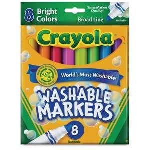 Crayola Classic Washable Marker Sets   Bright Colors, Set of 8, Broad 