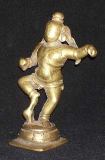 Antique Traditional Indian Bronze Statue Of God Krishna Dancing Rare 